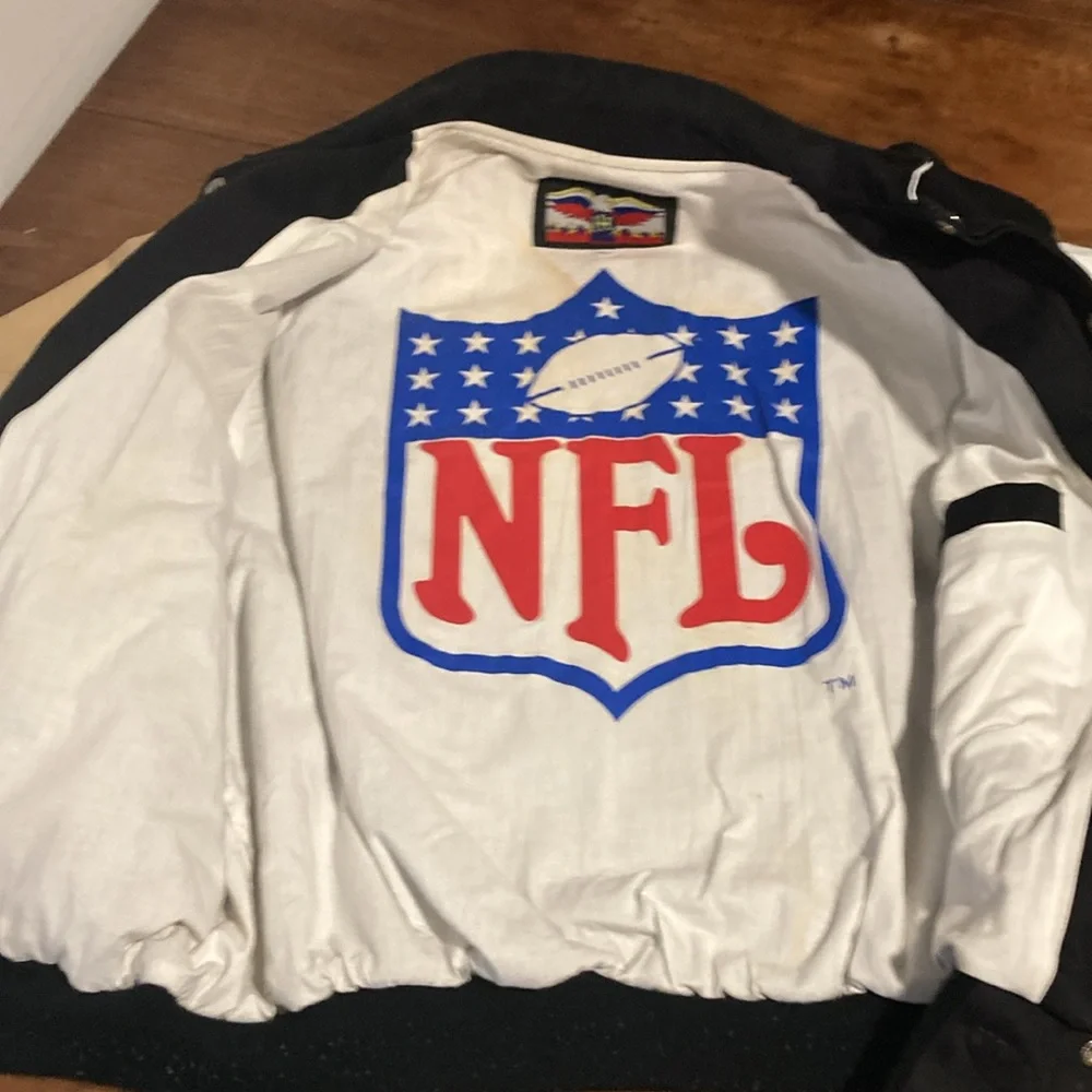 Jeff Hamilton San Francisco 49ers leather trim jacket XL - Picture 14 of 16